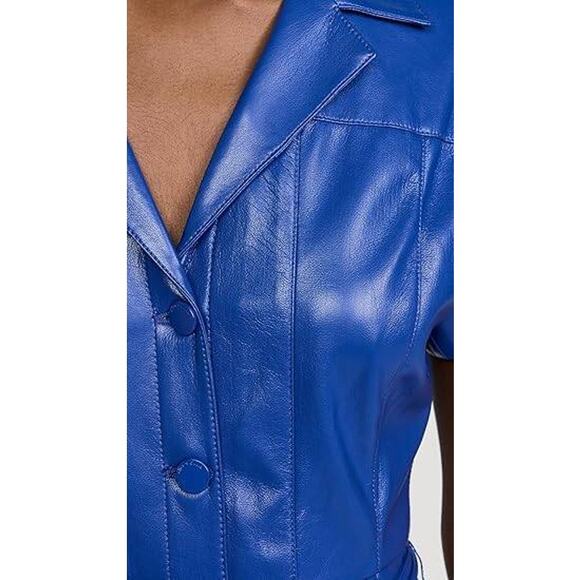 Alice + Olivia Shirley Vegan Mini Dress in Royal Blue 6 - Picture 3 of 5